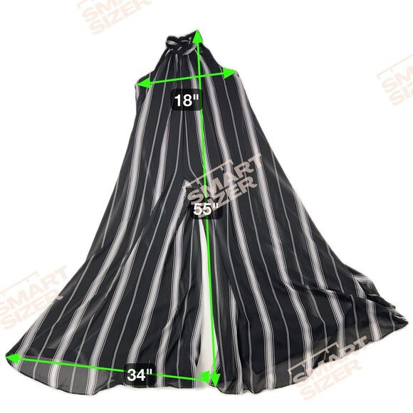 Halogen Wide Leg Halter Neck Black White Striped Flowy Jumpsuit Tie Neck Size XS - Picture 7 of 13